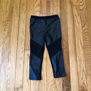 Kinderkind NWOT Toddler Black Faux Leather Accent Pants - Size 3T